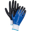 Gants enduits noir & bleu taille Moyen Nylon paume enduite de Mousse de nitrile