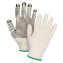 Gants légers tricotés à pois taille Moyen Poly/coton paume enduite de Un côté