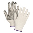 Gants légers tricotés à pois taille T-petit Poly/coton paume enduite de Un côté