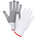 Gants tricotés à pois taille Petit Poly/coton paume enduite de Un côté