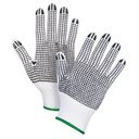 Gants tricotés deux côtés à pois taille Moyen Poly/coton paume enduite de Deux côtés