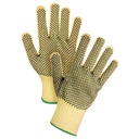 Gants tricotés deux côtés, sans couture, à pois taille Moyen/8 Kevlar(MD) paume enduite de PVC