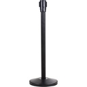 Poteau récepteur pour barrières de foule sur pied noir